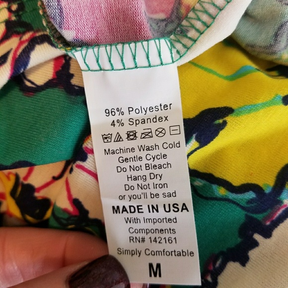 LuLaRoe Gigi Teal Floral Daisy Shirt Medium NWT - Picture 6 of 6